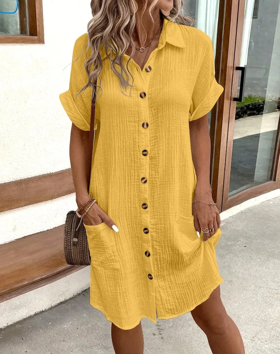 Tuscany Linen V-Neck Dress