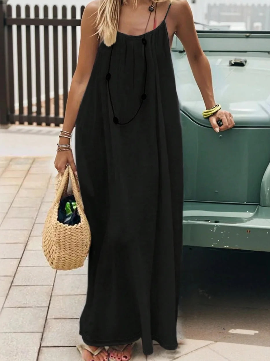 Amalfi White Linen Maxi Dress