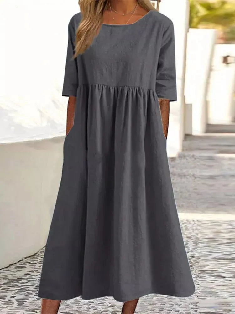 Capri Linen Pocket Dress