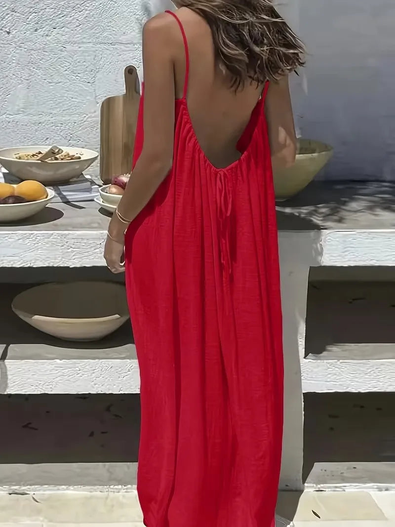 Amalfi White Linen Maxi Dress