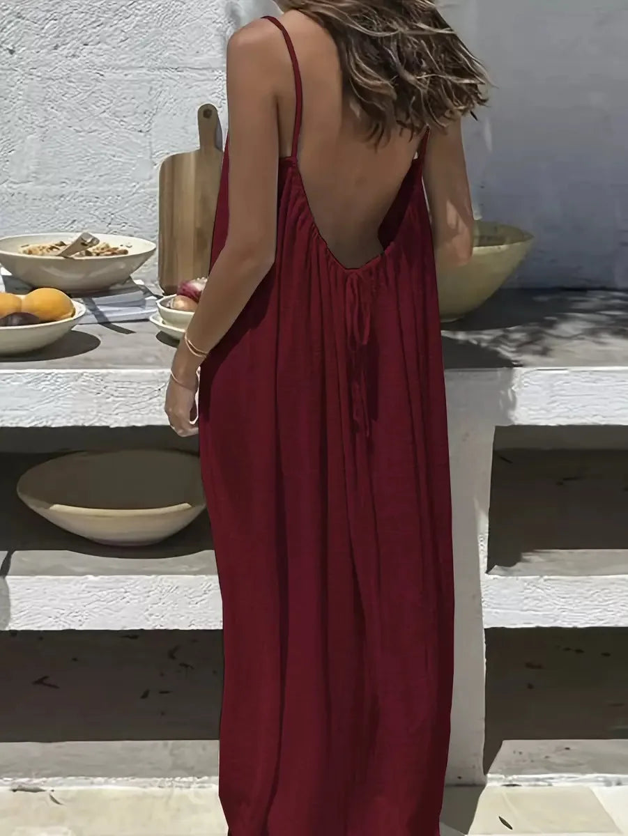 Amalfi White Linen Maxi Dress