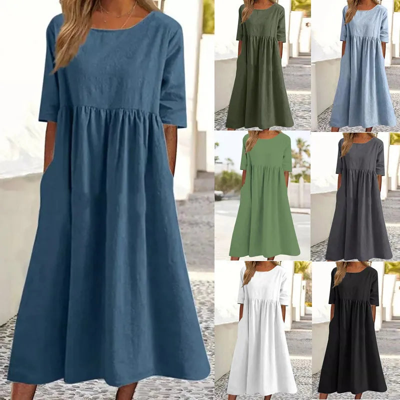 Capri Linen Pocket Dress