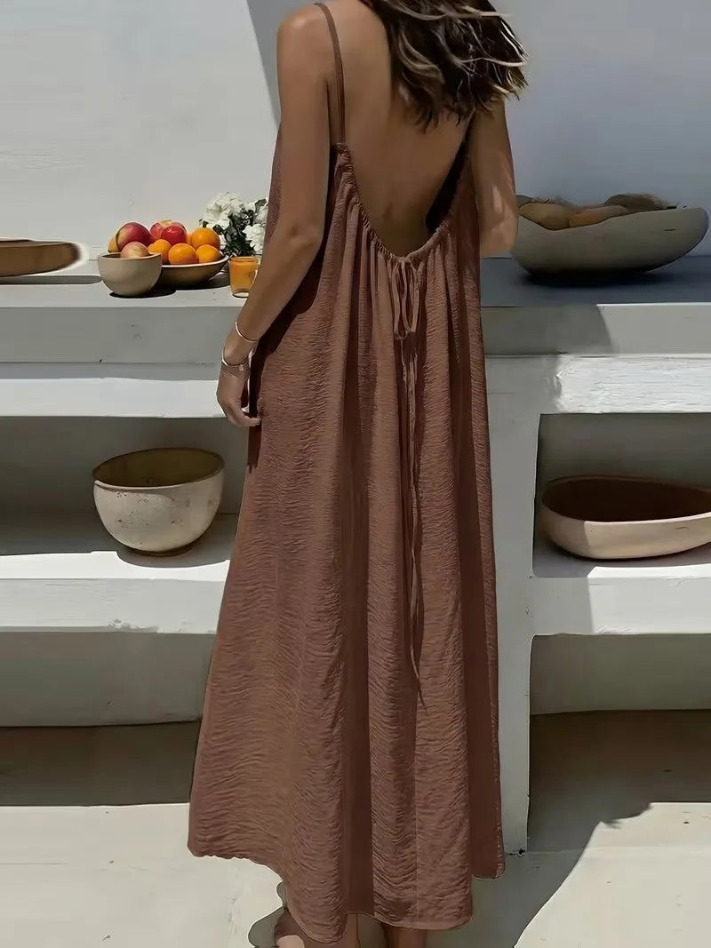 Amalfi White Linen Maxi Dress