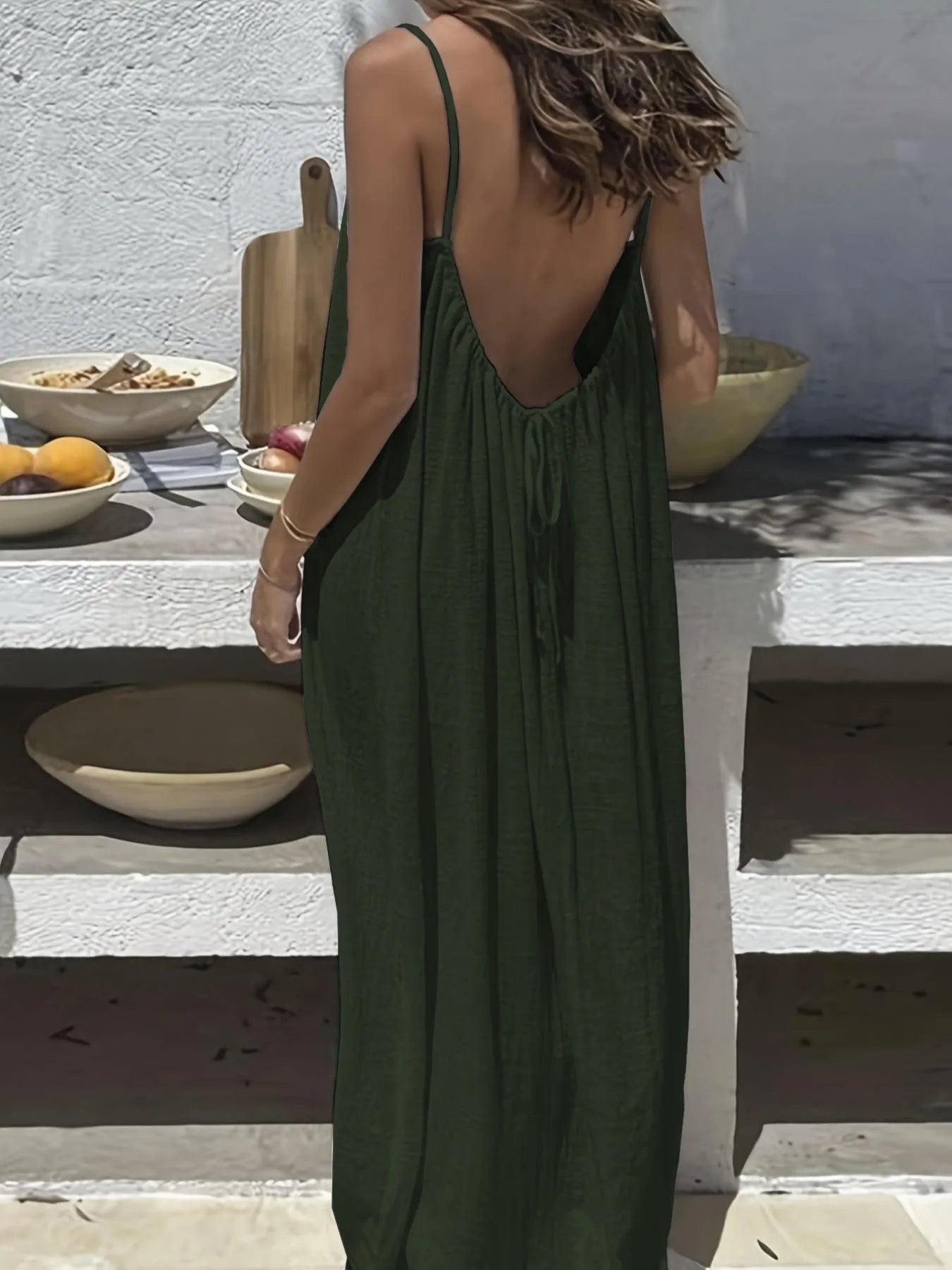 Amalfi White Linen Maxi Dress