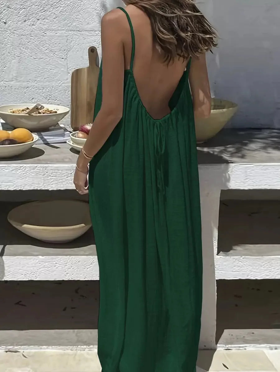 Amalfi White Linen Maxi Dress