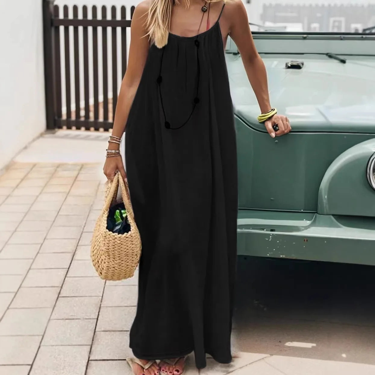 Amalfi White Linen Maxi Dress