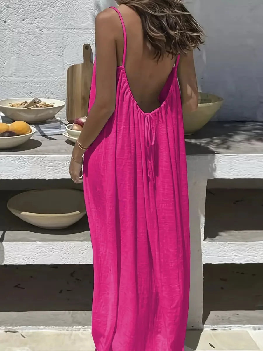 Amalfi White Linen Maxi Dress
